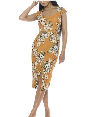 Alexia Admor Gia Sweetheart Neck Sheath Midi Dress, size XL